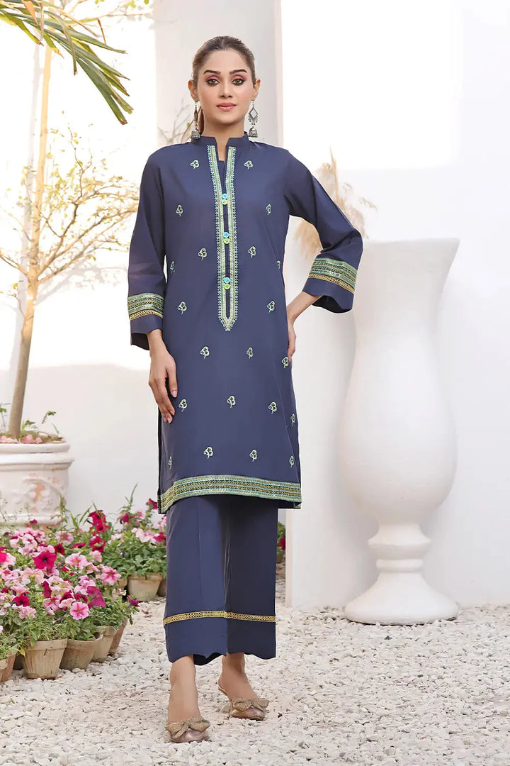 2PC Stitched Embroidered Lawn Shirt and Trouser KST-2520 Embroidered KHAS STORES 