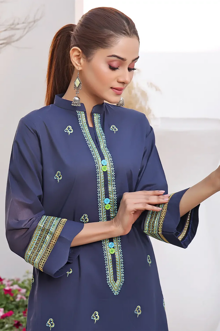 2PC Stitched Embroidered Lawn Shirt and Trouser KST-2520 Embroidered KHAS STORES 