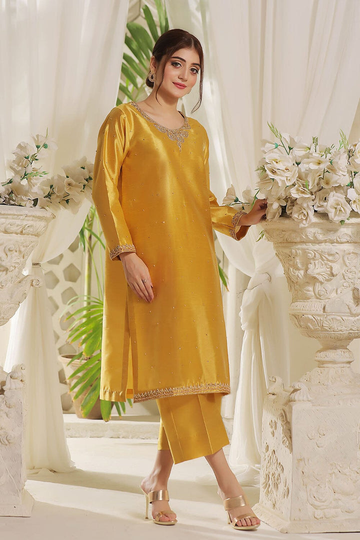 2PC Stitched Embroidered Silk Shirt & Trouser KFSE-2368 KHAS STORES 