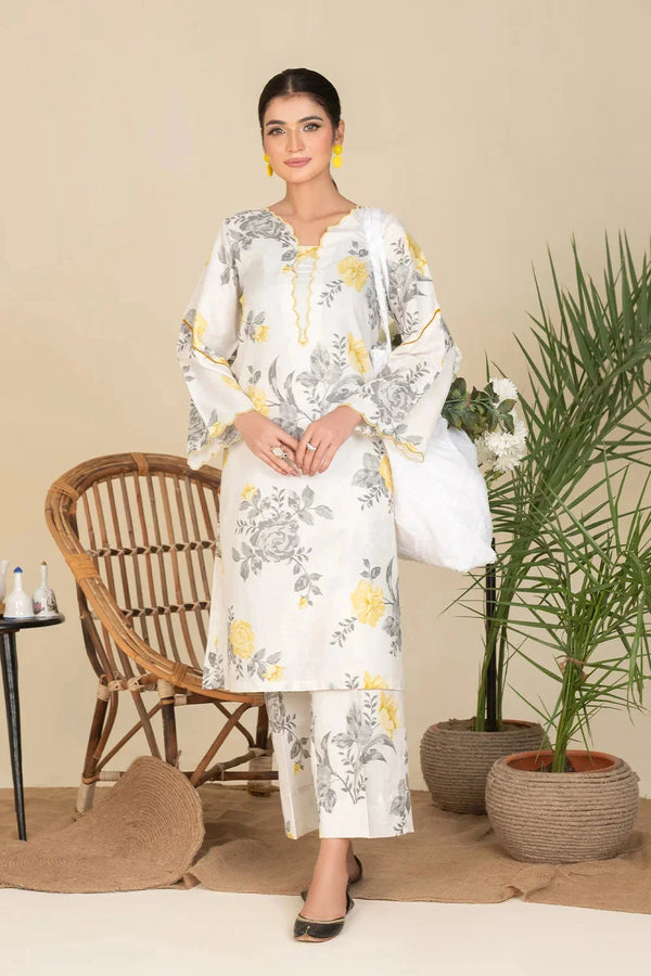 2PC Stitched Printed Cambric Shirt and Trouser KST-25002 Printed KHAS STORES 