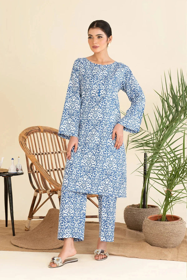 2PC Stitched Printed Cambric Shirt and Trouser KST-25003 Printed KHAS STORES 
