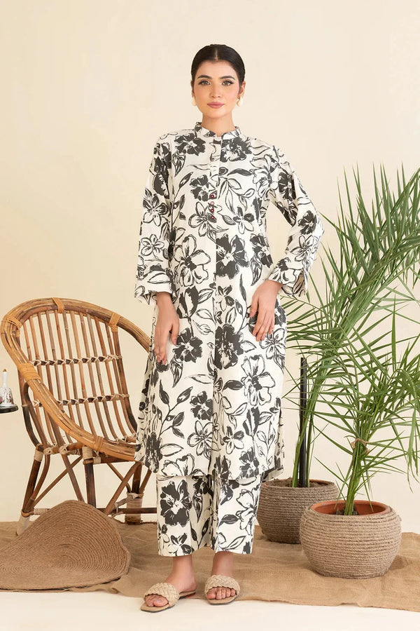 2PC Stitched Printed Cambric Shirt and Trouser KST-25006 Printed KHAS STORES 
