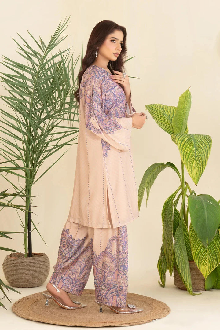 2PC Stitched Printed Crepe Silk Shirt and Trouser RTW-KSTL-208 Printed KHAS STORES 