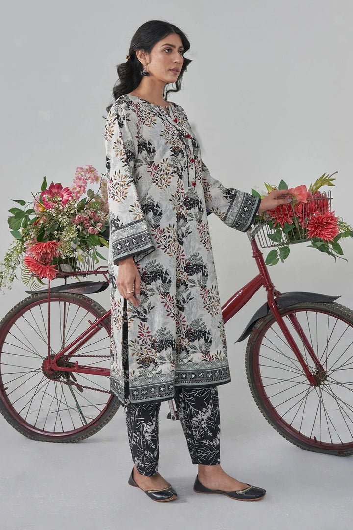 2PC Stitched Printed Lawn Shirt and Trouser RKTW-3035 Printed KHAS STORES 