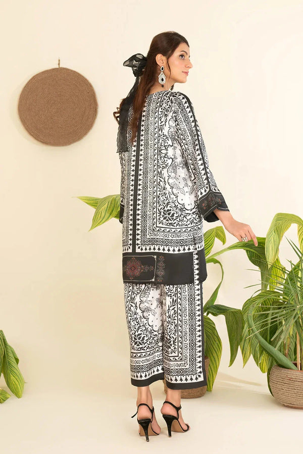 2PC Stitched Printed Silk Shirt and Trouser RTW-KSTL-108 Printed KHAS STORES 