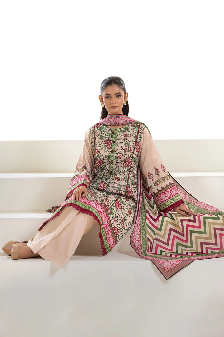 2PC Unstitched Printed Lawn Shirt and Dupatta KSD-2631 Printed KHAS STORES 