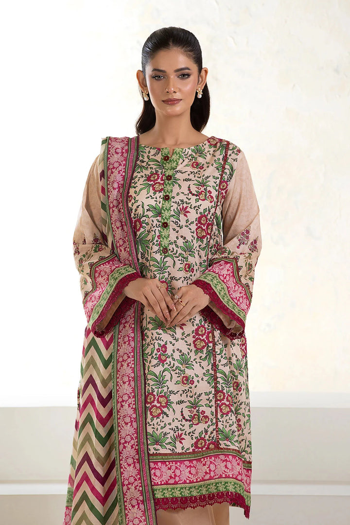 2PC Unstitched Printed Lawn Shirt and Dupatta KSD-2631 Printed KHAS STORES 