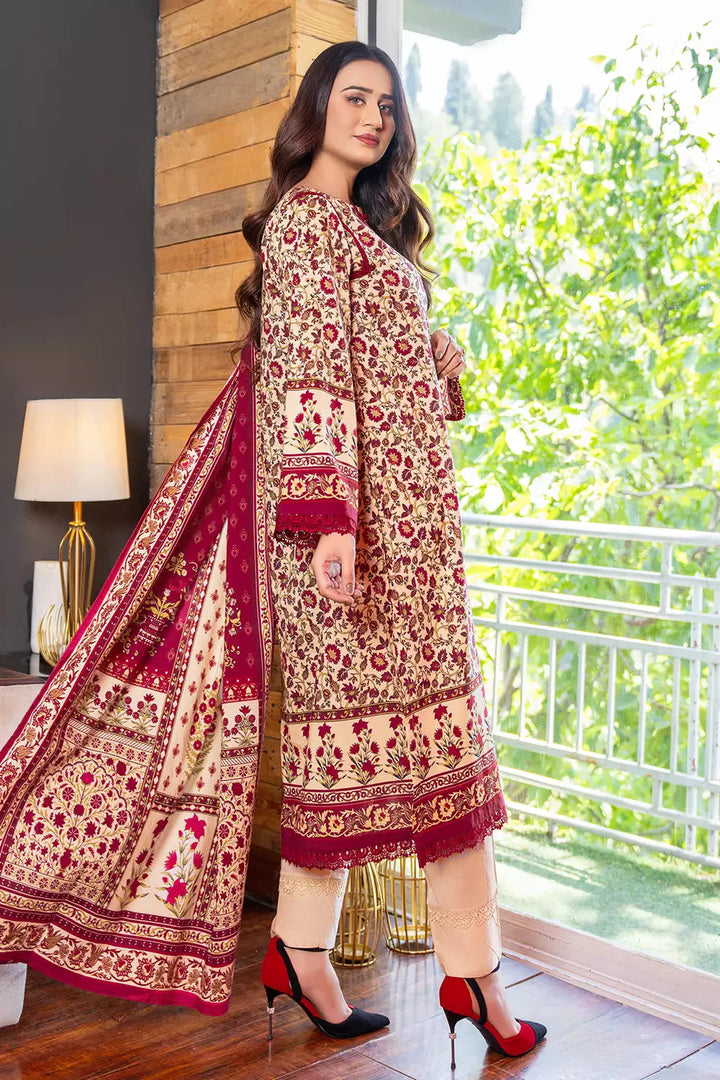 2PC Unstitched Printed Lawn Shirt and Dupatta KSD-2831 Printed KHAS STORES 