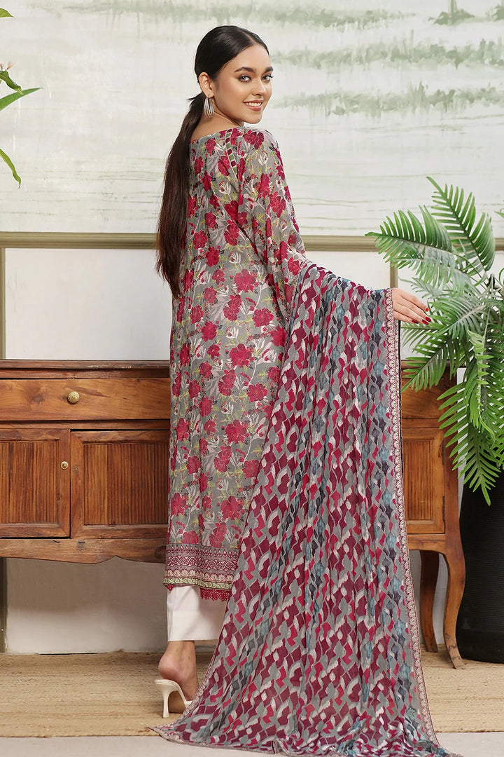 2PC Unstitched Printed Lawn Shirt and Dupatta KSD-2838 Printed KHAS STORES 