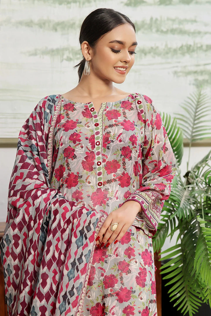 2PC Unstitched Printed Lawn Shirt and Dupatta KSD-2838 Printed KHAS STORES 