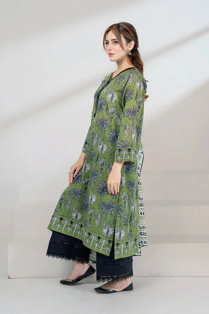 2PC Unstitched Printed Lawn Shirt and Dupatta KSD-3446 Printed KHAS STORES 