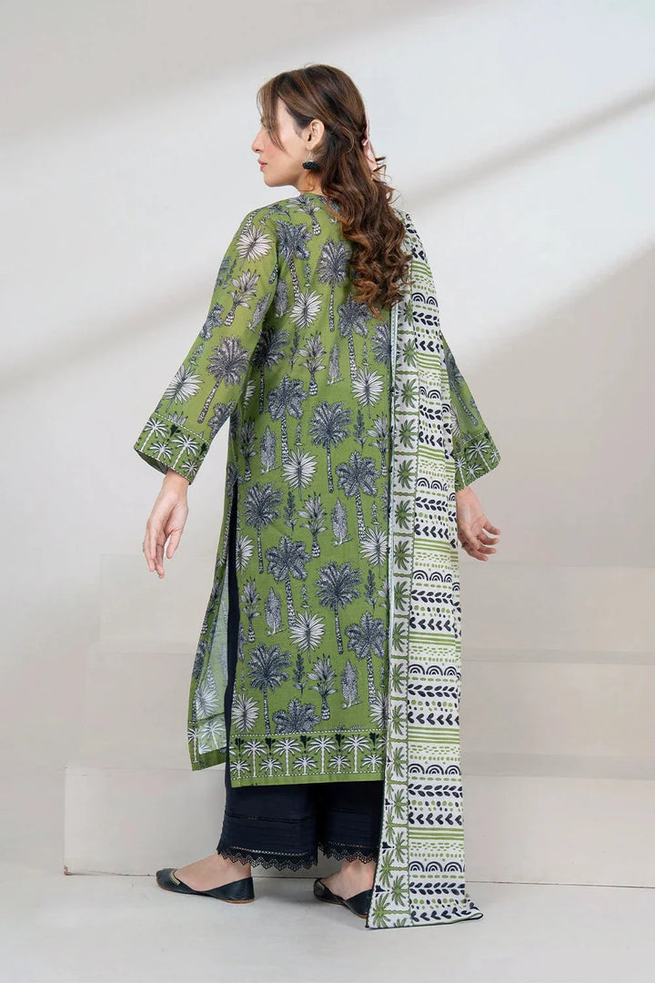 2PC Unstitched Printed Lawn Shirt and Dupatta KSD-3446 Printed KHAS STORES 