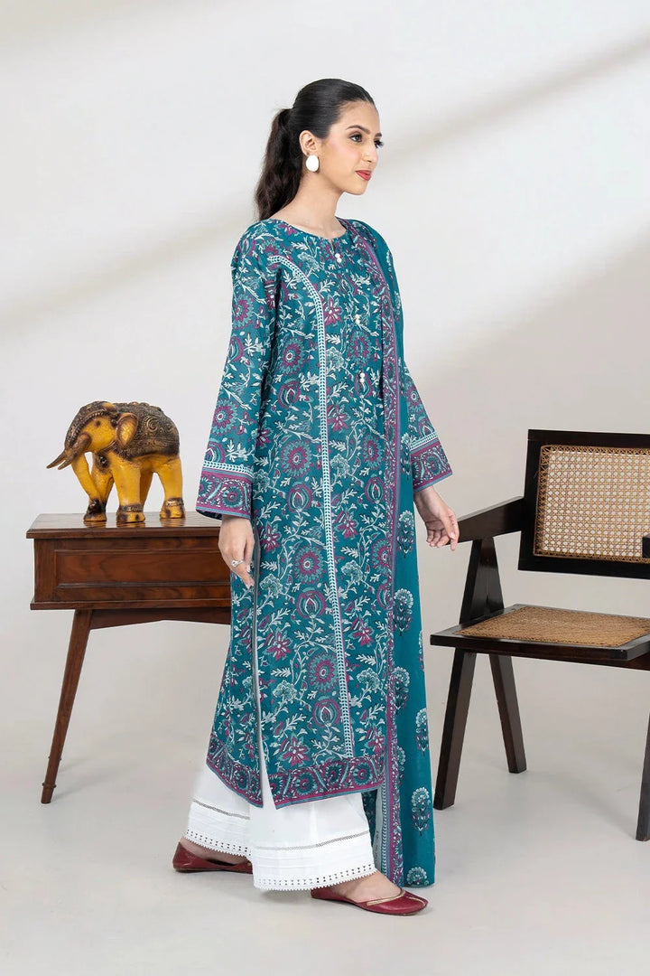 2PC Unstitched Printed Lawn Shirt and Dupatta KSD-3447 Printed KHAS STORES 