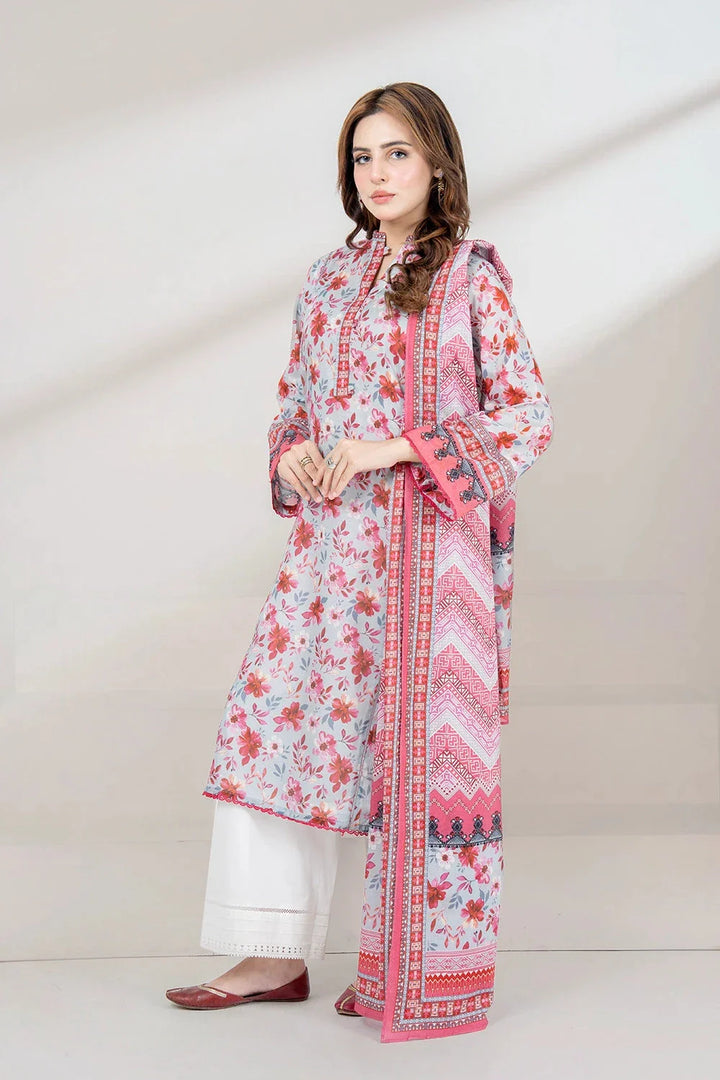 2PC Unstitched Printed Lawn Shirt and Dupatta KSD-3448 Printed KHAS STORES 
