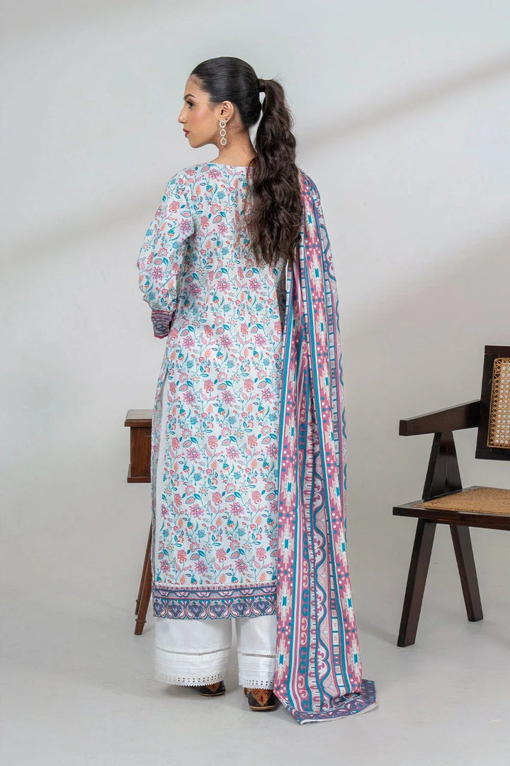 2PC Unstitched Printed Lawn Shirt and Dupatta KSD-3450 Printed KHAS STORES 