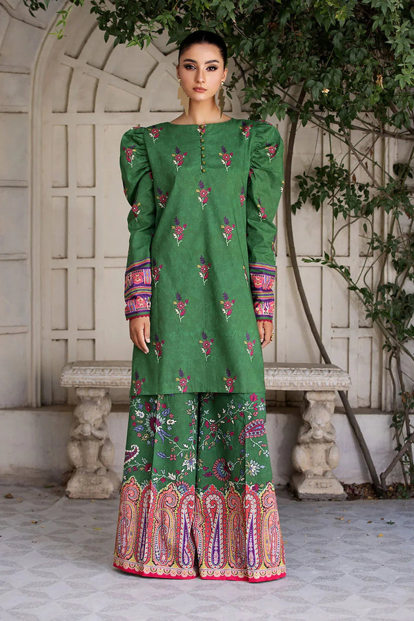 2PC Unstitched Printed Lawn Shirt and Trouser KST-2645 Printed KHAS STORES 