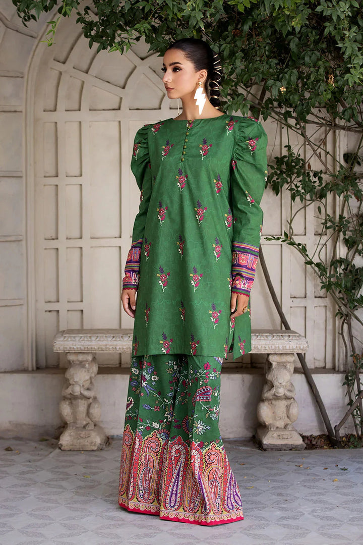 2PC Unstitched Printed Lawn Shirt and Trouser KST-2645 Printed KHAS STORES 