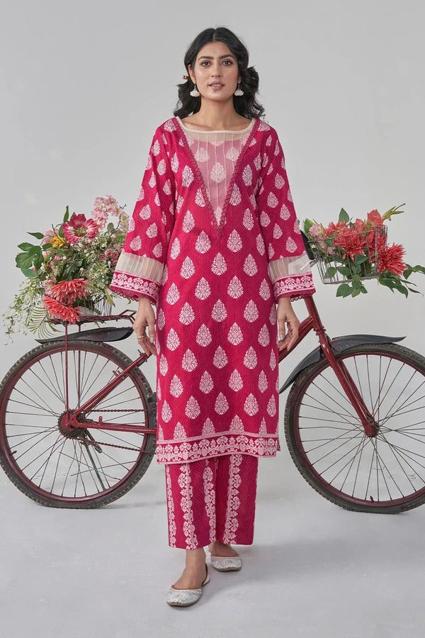 2PC Unstitched Printed Lawn Shirt and Trouser KST-3122 Printed KHAS STORES 