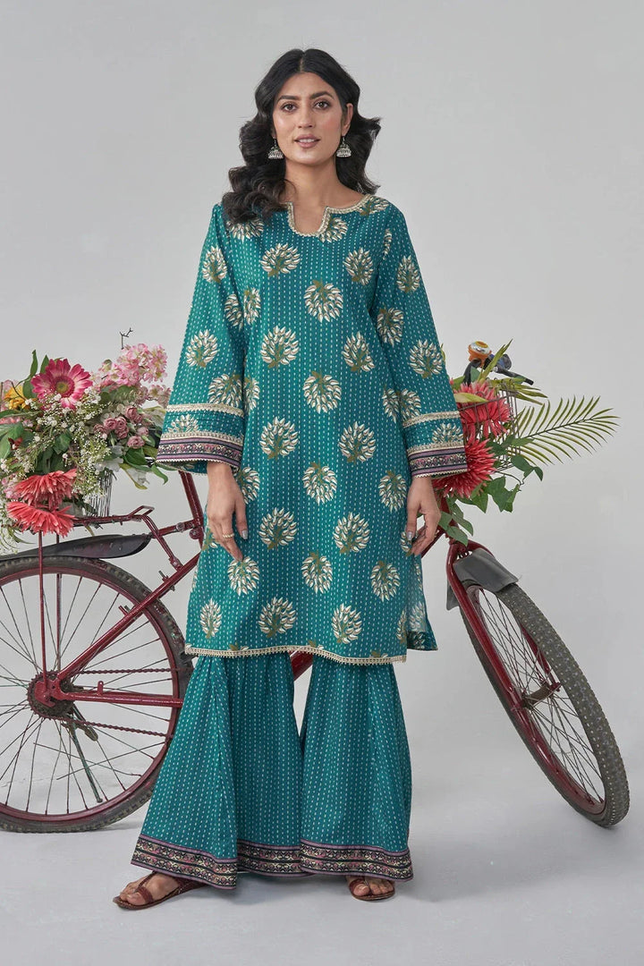 2PC Unstitched Printed Lawn Shirt and Trouser KST-3125 Printed KHAS STORES 