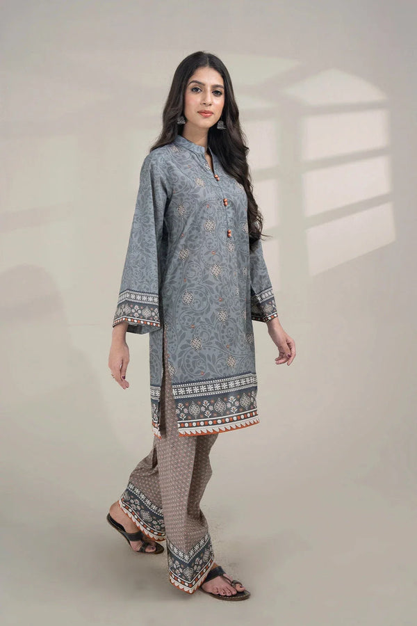 2PC Unstitched Printed Lawn Shirt and Trouser KST-3254 Printed KHAS STORES 