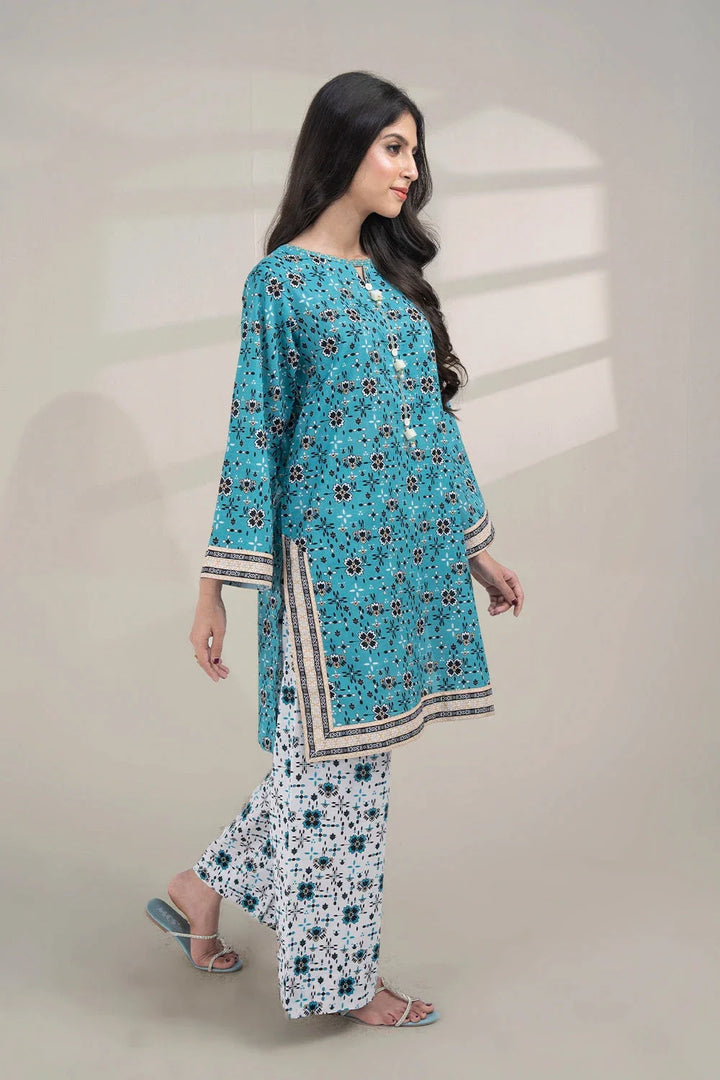 2PC Unstitched Printed Lawn Shirt and Trouser KST-3256 Printed KHAS STORES 
