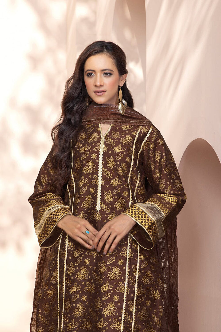 3 Pcs Unstitched EMB Faux Silk SUIT KFS-2330 KHAS STORES 