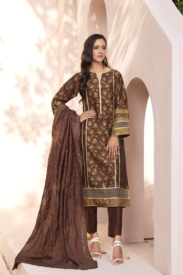 3 Pcs Unstitched EMB Faux Silk SUIT KFS-2330 KHAS STORES 