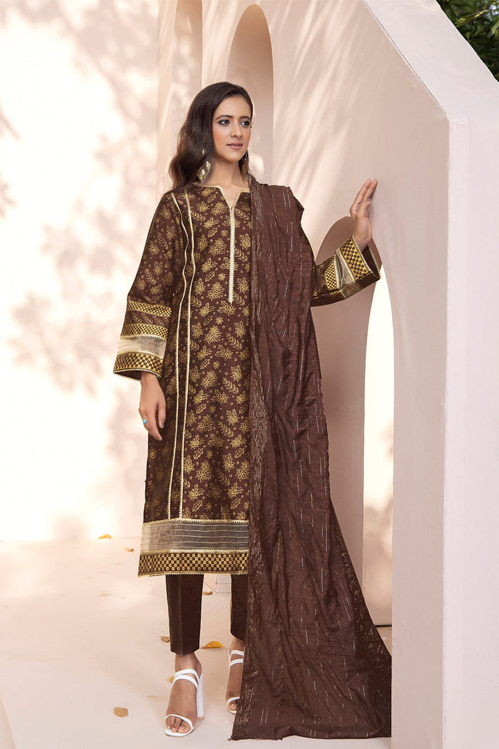 3 Pcs Unstitched EMB Faux Silk SUIT KFS-2330 KHAS STORES 