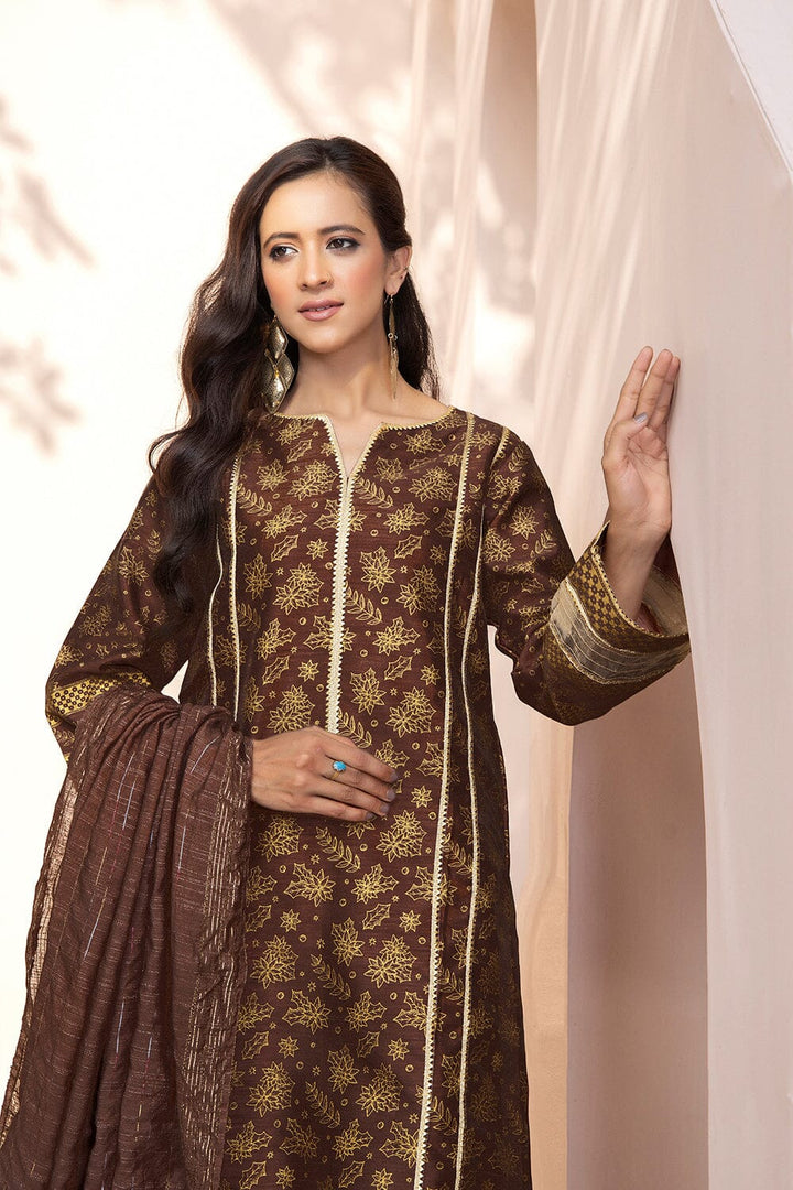 3 Pcs Unstitched EMB Faux Silk SUIT KFS-2330 KHAS STORES 