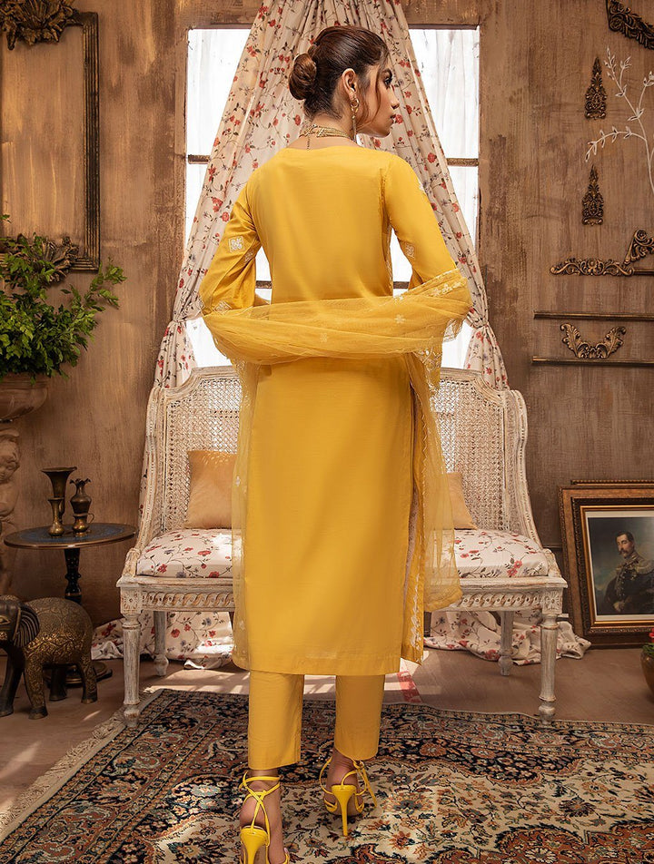 3 Piece Unstitched Embroidered Lawn Suit with Net Dupatta KNE-1161 Khas Lawn 2021 - Volume 3 FASUNSLAD 