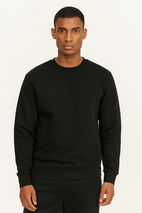 MEN'S PLAIN SWEAT SHIRT BLACK