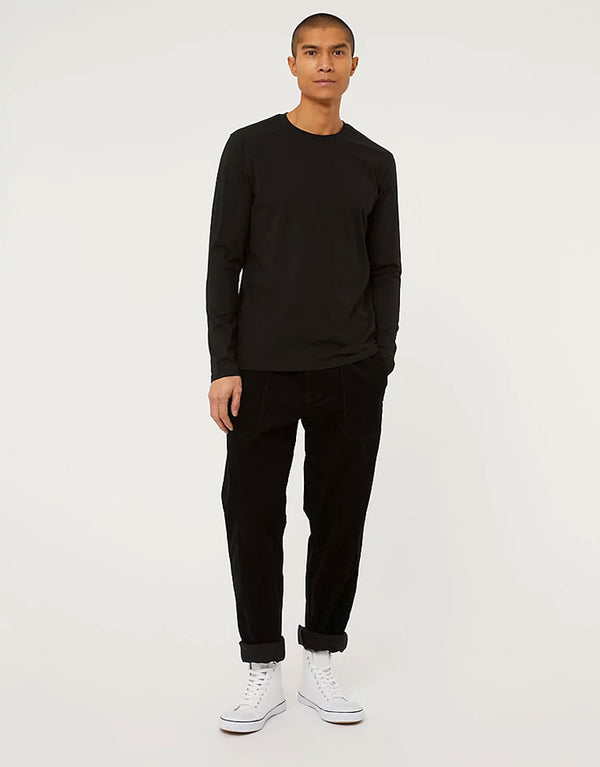 Men's George T-Shirt Single Jersey Long Sleeves-Black