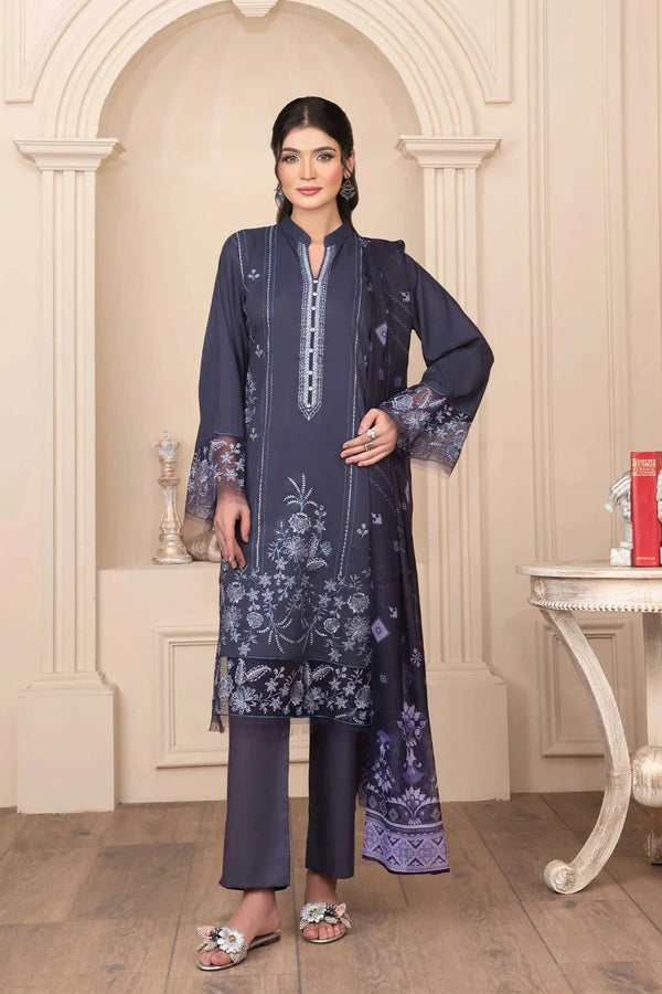 3PC Embroidered Unstitched Cambric Suit KCCE-3525 Embroidered KHAS STORES 
