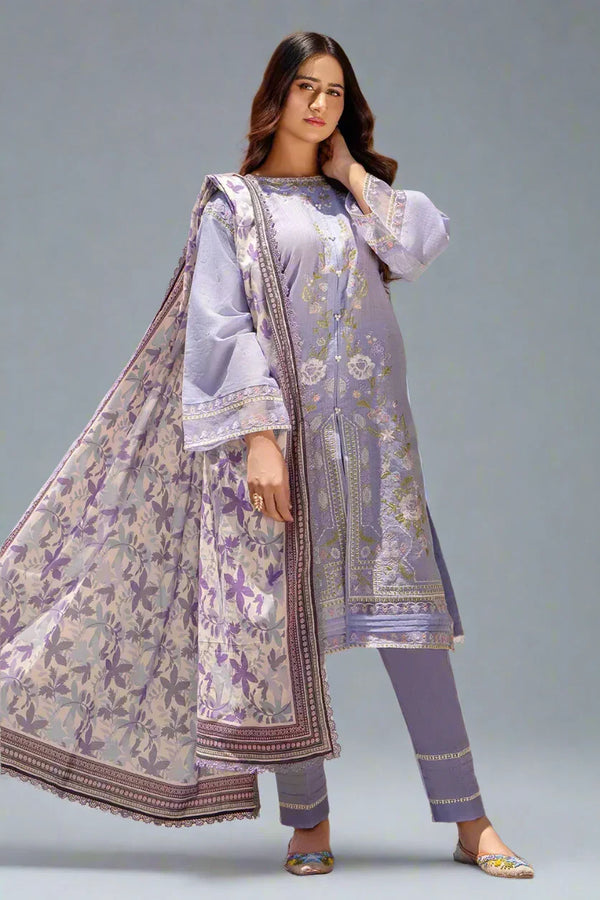 3PC Embroidered Unstitched Cambric Suit KSDE-2825 Embroidered KHAS STORES 