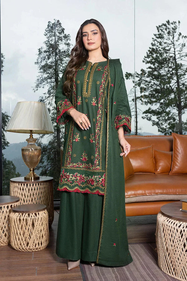 3PC Embroidered Unstitched Khaddar Suit KKHE-3633 Embroidered KHAS STORES 