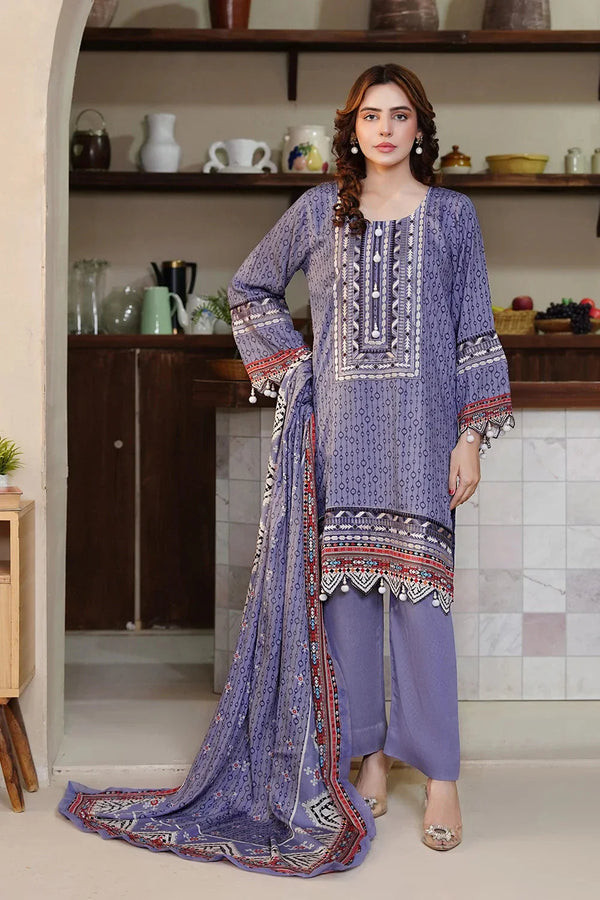 3PC Embroidered Unstitched Kotail Linen Suit KKTE-3649 Embroidered KHAS STORES 