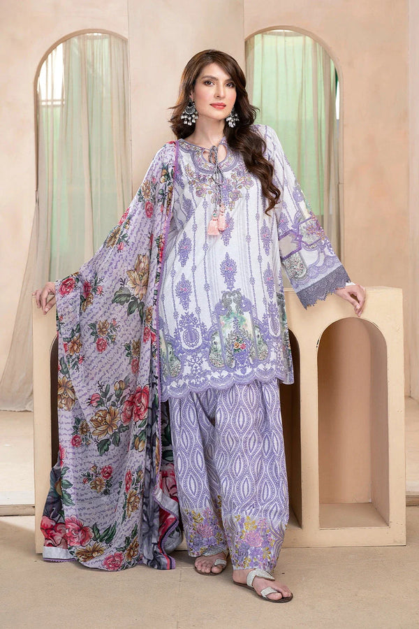 3PC Embroidered Unstitched Lawn Suit KC-3324 Embroidered KHAS STORES 