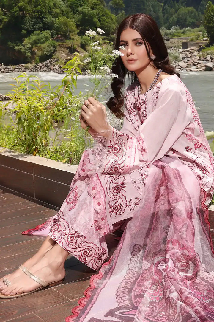 3PC Embroidered Unstitched Lawn Suit KCNE-2120 Embroidered KHAS STORES 