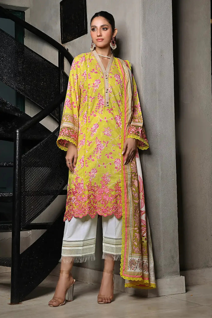 3PC Embroidered Unstitched Lawn Suit KL-2431 Embroidered KHAS STORES 