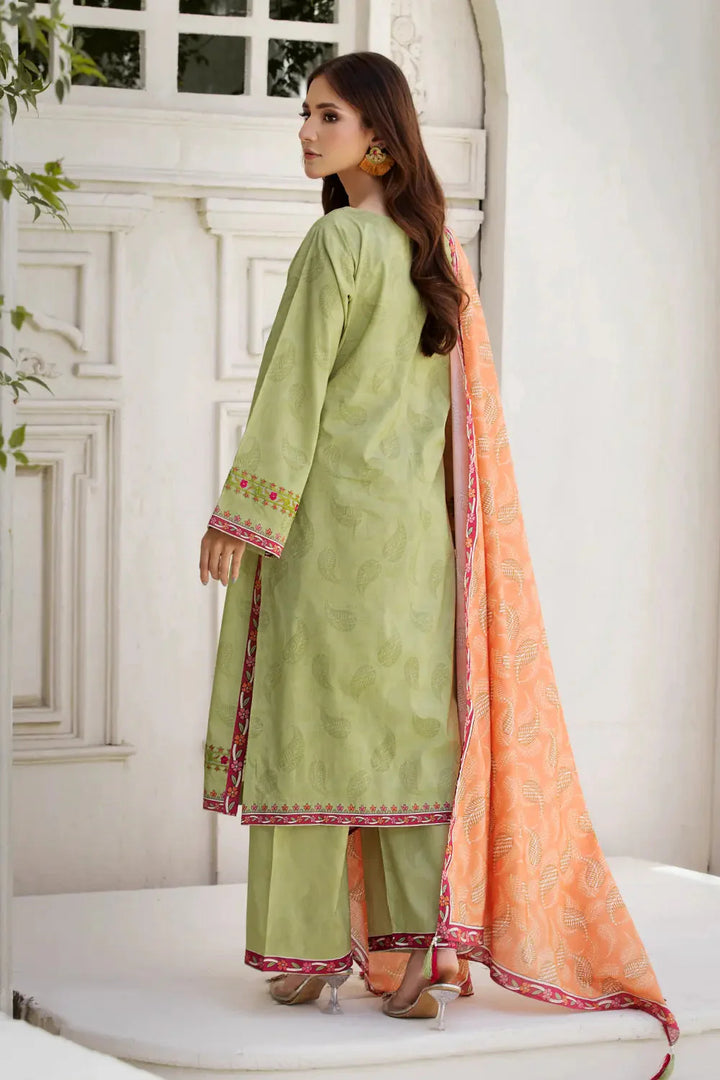 3PC Embroidered Unstitched Lawn Suit KL-2605 Embroidered KHAS STORES 