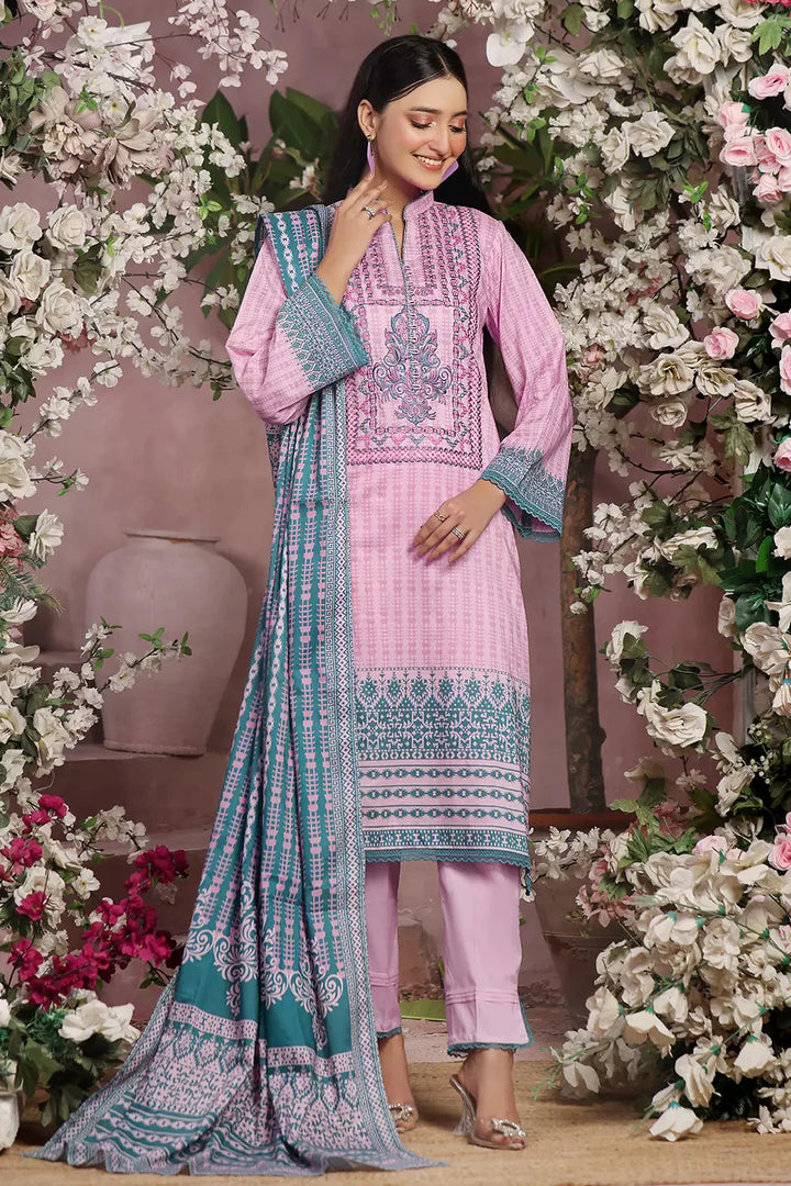 3PC Embroidered Unstitched Lawn Suit KL-2811 Embroidered KHAS STORES 