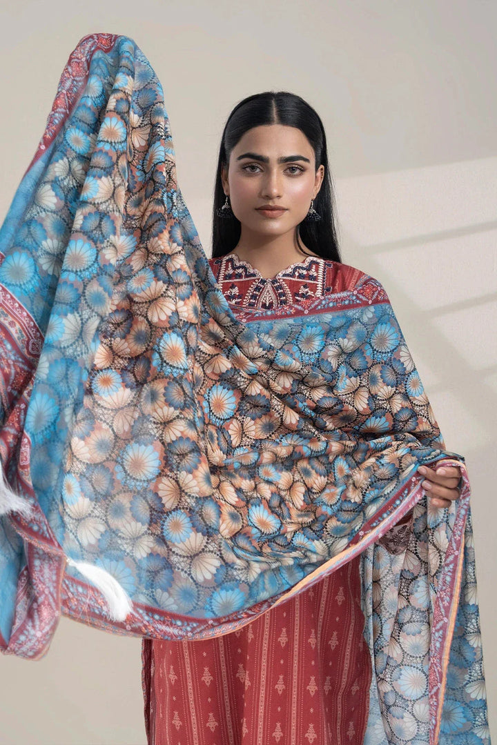 3PC Embroidered Unstitched Lawn Suit KL-3308 Embroidered KHAS STORES 