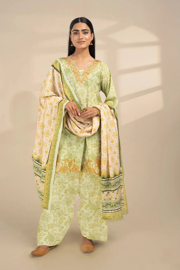 3PC Embroidered Unstitched Lawn Suit KL-3329 Embroidered KHAS STORES 