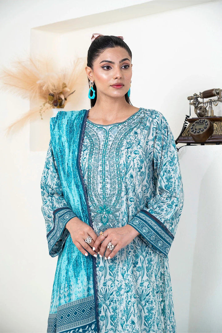 3PC Embroidered Unstitched Lawn Suit KL-3332 Embroidered KHAS STORES 