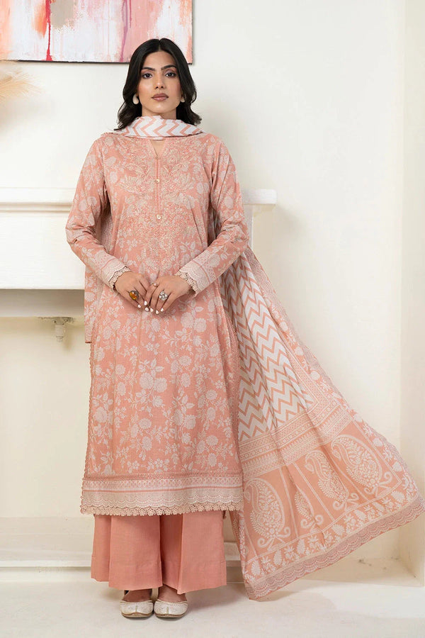 3PC Embroidered Unstitched Lawn Suit KL-3428 Embroidered KHAS STORES 