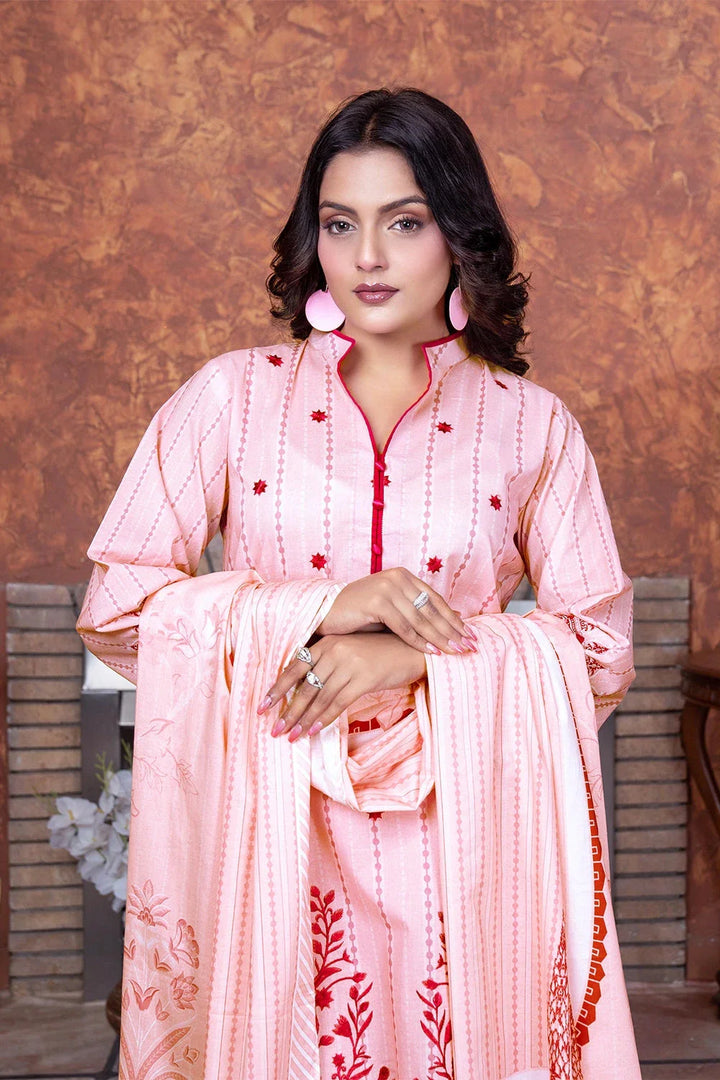 3PC Embroidered Unstitched Lawn Suit KL-3500 Embroidered KHAS STORES 