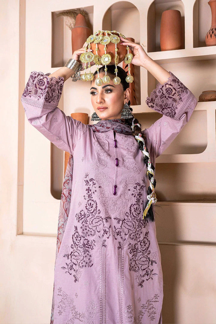 3PC Embroidered Unstitched Lawn Suit KSC-3375 Embroidered KHAS STORES 