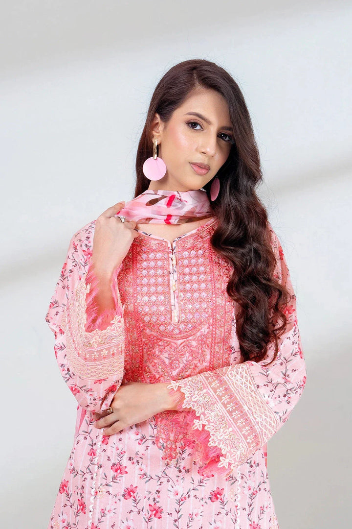3PC Embroidered Unstitched Lawn Suit KSC-3434 Embroidered KHAS STORES 