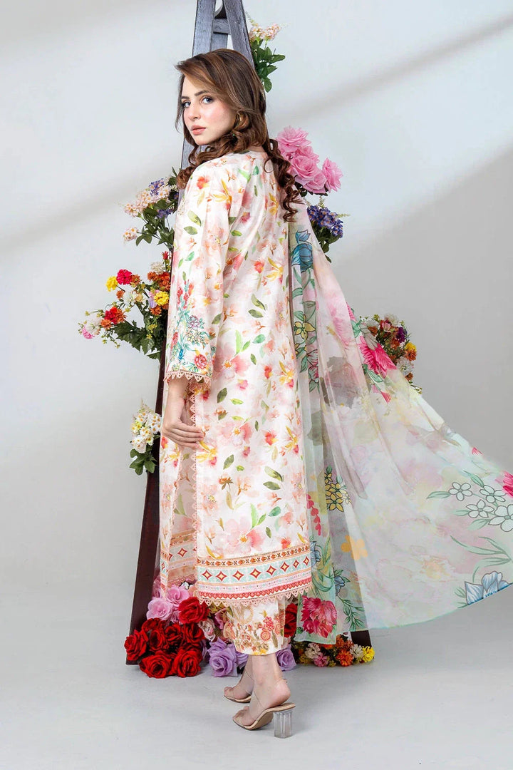 3PC Embroidered Unstitched Lawn Suit KSC-3436 Embroidered KHAS STORES 