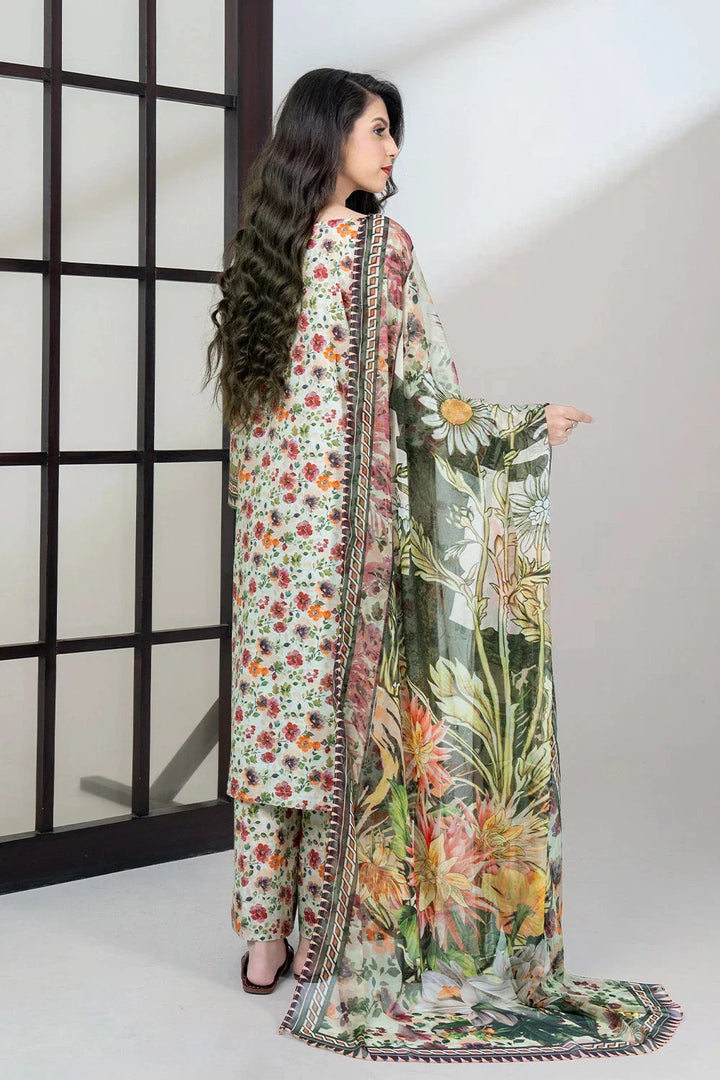 3PC Embroidered Unstitched Lawn Suit KSC-3437 Embroidered KHAS STORES 